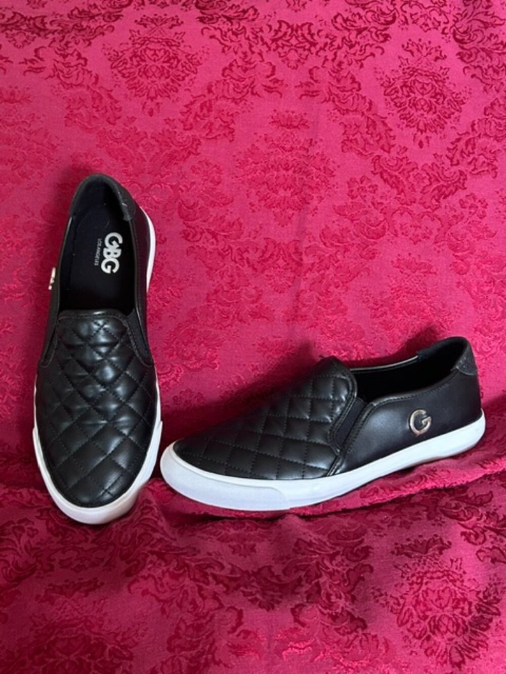 GBG Los Angeles Women’s Black Slip-on Quilted Sneakers